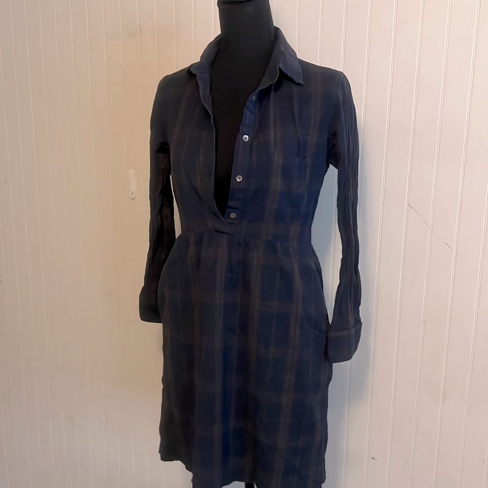 Steven Alan Plaid Shirt Dress